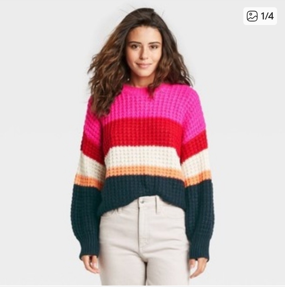 Universal Thread Women's Striped Crewneck Sweater Size XL